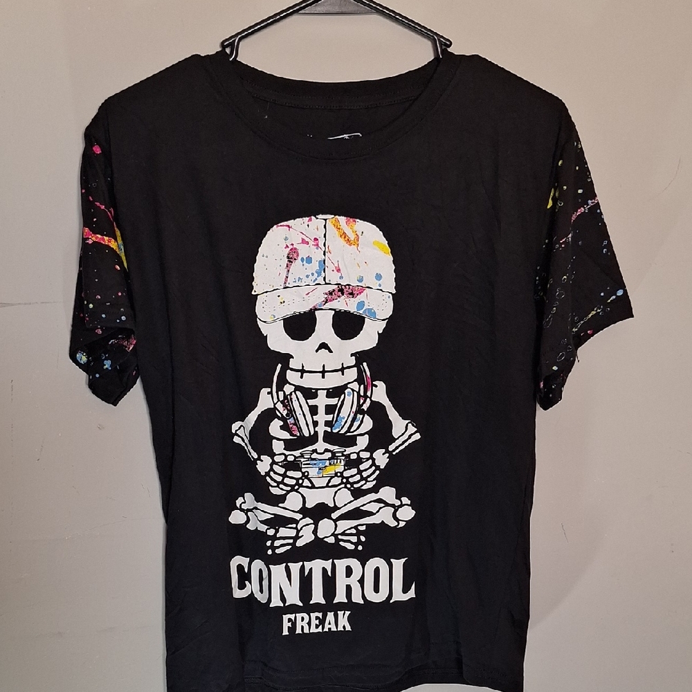 Control Freak Kids Skeleton Graphic T-Shirt - Black